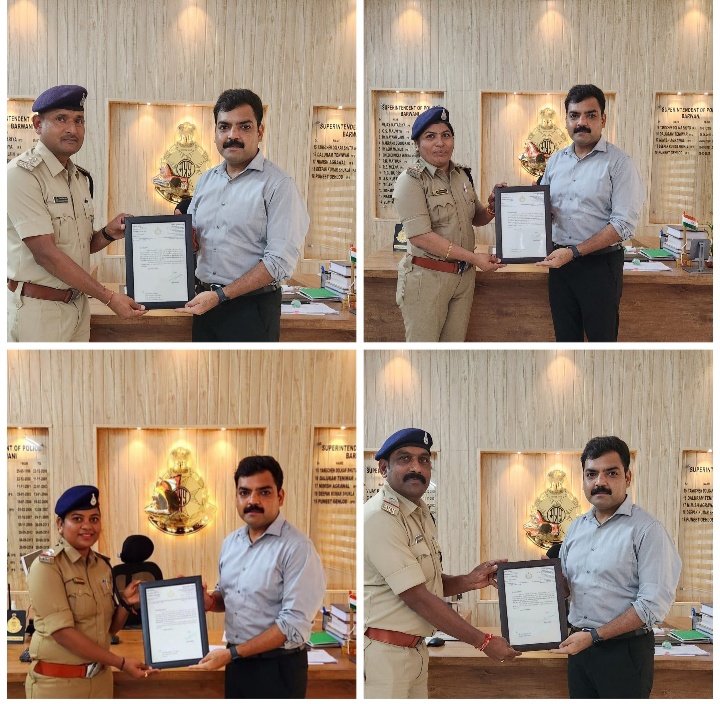 बड़वानी उत्कृष्ट विवेचना कर बलात्संग के आरोपी को सजा दिलवाने पर विवेचक निरीक्षक सुनिता मंडलोई व निरीक्षक विनोद बघेल थाना पाटी की उपनिरिक्षक पिंकी सिसोदिया को एस पी ने किया सम्मानित