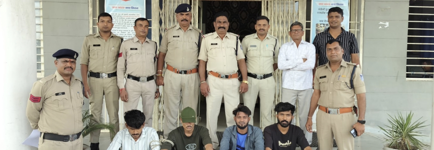 अमझेंरा जैन मंदिर मे हुई दोनों चोरियों का थाना अमझेरा पुलिस ने किया पर्दाफाश , 4 आरोपियों को किया गिरफ्तार